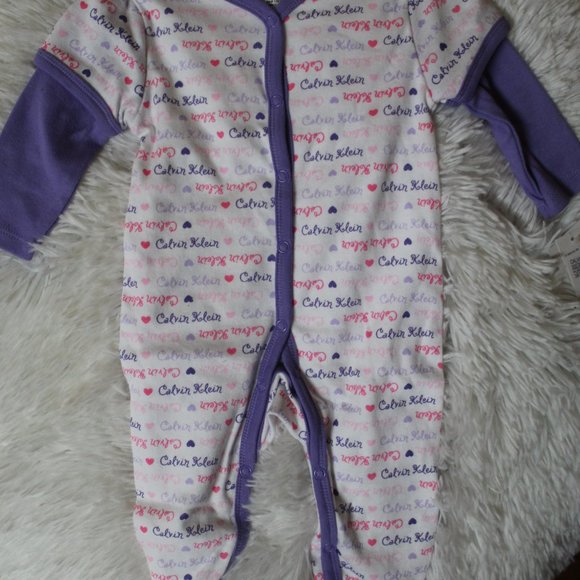 Calvin Klein Other - Calvin Klein Baby Girls Coverall Romper Bodysuit Signature CK Logo, 3-6M strechi
